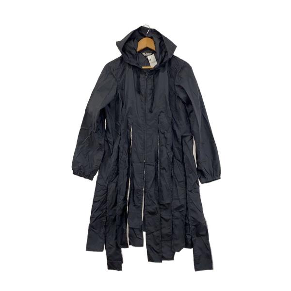 BLACK COMME des GARCONS◇短冊/ロゴフードコート/S/ナイロン/BLK/1D