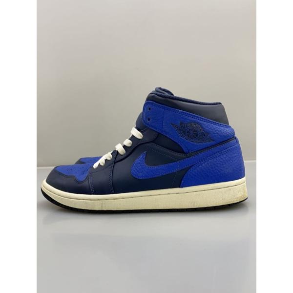 NIKE◇AIR JORDAN 1 MID/エアジョーダンミッド/ブルー/554724-412/27cm