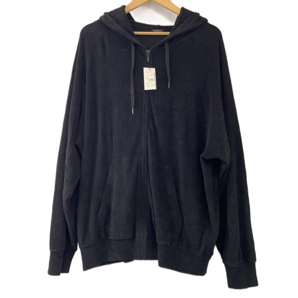 COMOLI◇25SS パイルジップパーカー/4/コットン/BLK/B01-05042