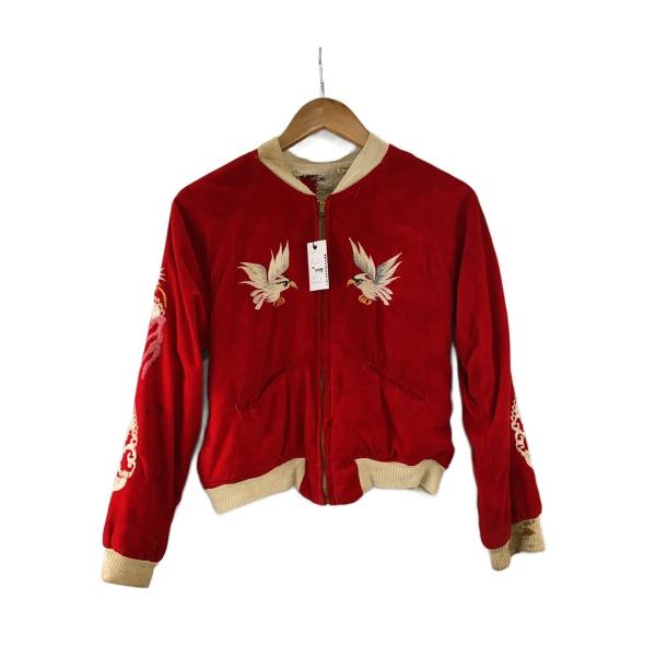 50s Japan Souvenir Jacket/スカジャン/別珍/S/RED// : セカンド