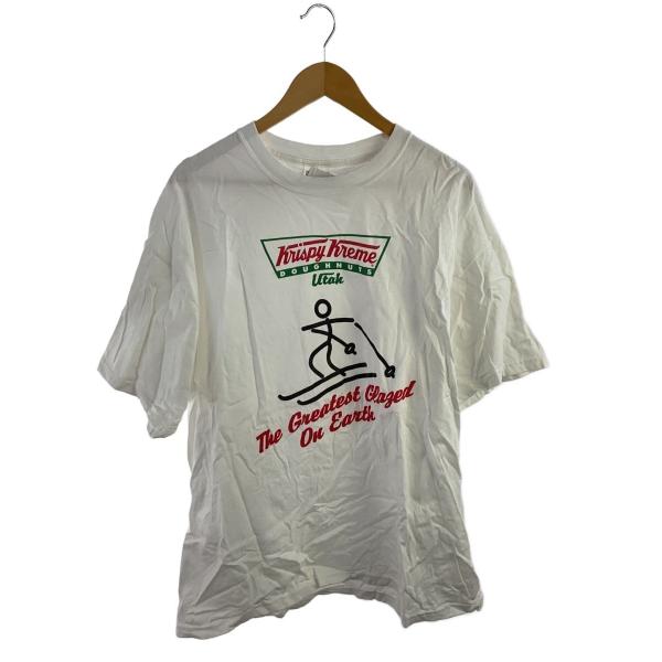 Hanes◇00s/クリスピークリームドーナツ/Tシャツ/XL/コットン/WHT