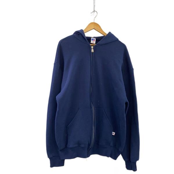 じ*様 90s ラッセル　Russell メキシコ製　無地フルジップパーカー　ネ RUSSELL ATHLETIC◇90-00s/メキシコ製/ジップパーカー/XL/コットン/NVY