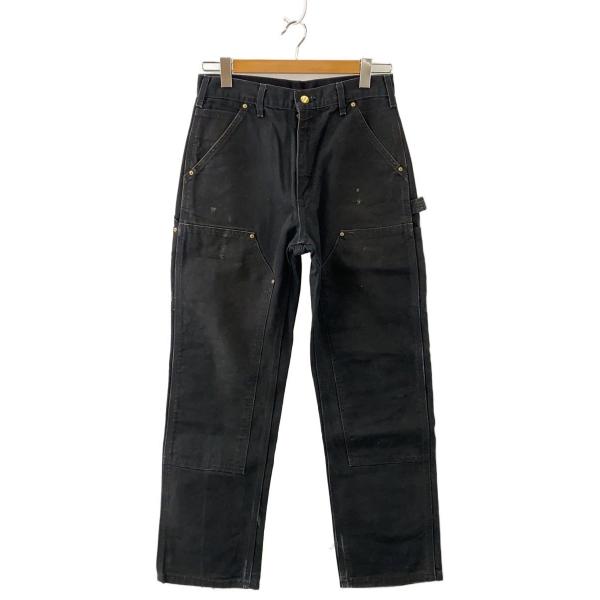 Carhartt◇ダブルニー/USA製/ボトム/30/コットン/BLK/無地/B01 BLK