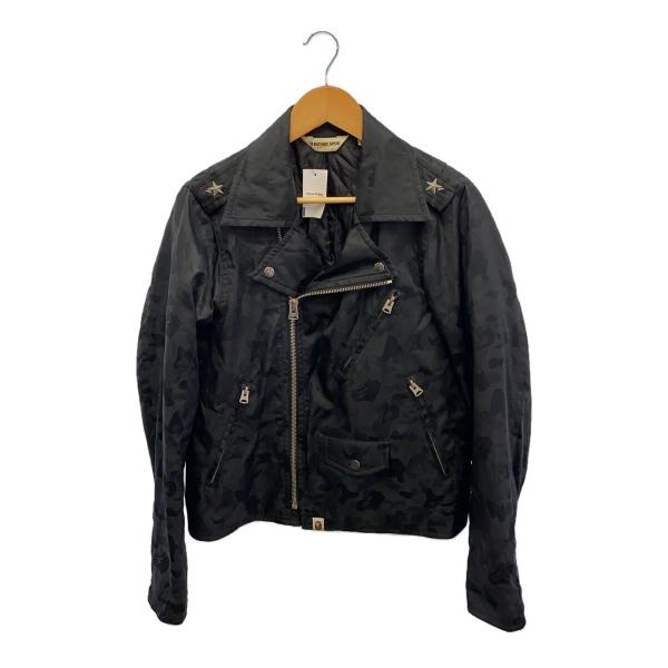 A BATHING APE◇ダブルライダースジャケット/L/ポリエステル/BLK