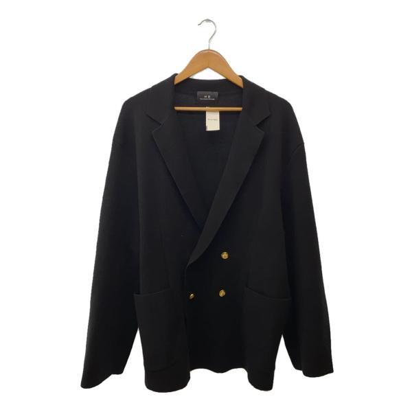 MB/クラシックダブルブレストジャケット/ニット/ダブルテーラード/BLK