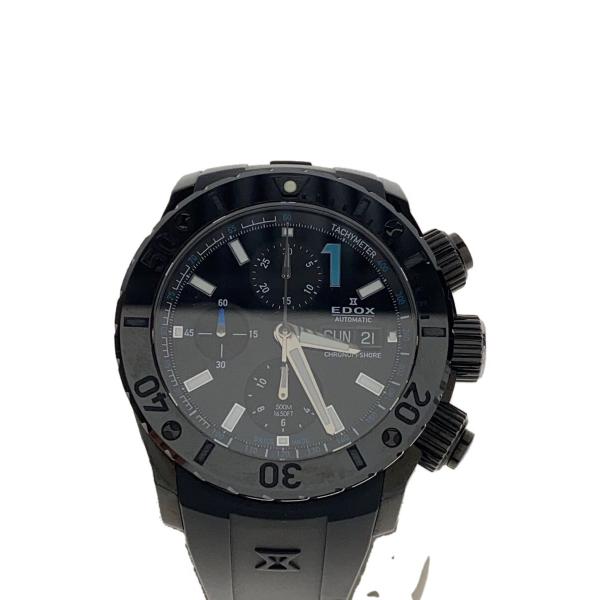 EDOX◇クロノオフショア1/世界250本限定/アナログ/ラバー/BLK/BLK/SS