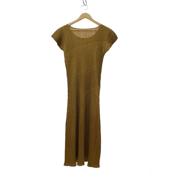 PLEATS PLEASE ISSEY MIYAKE◇型押し/ノースリーブワンピース/5