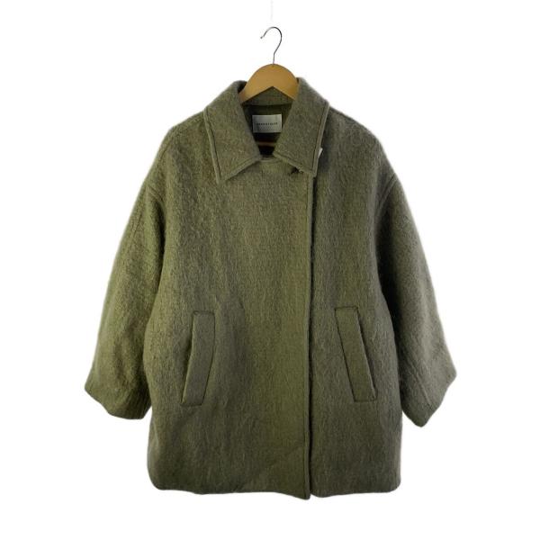 ADAM ET ROPE◇モヘヤシャギーミドルコート/FREE/ウール/グリーン/GAO