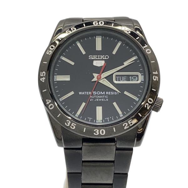 SEIKO◇自動巻腕時計/アナログ/ステンレス/BLK/BLK/7S26-02T0
