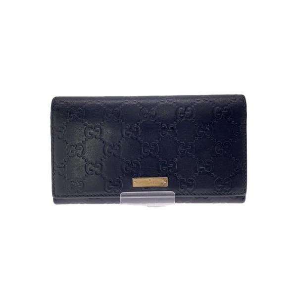GUCCI / 長財布/グッチシマ/レザー/BLK/総柄/メンズ GUCCI◇長財布_グッチシマ/レザー/ブラック/メンズ : セカンド