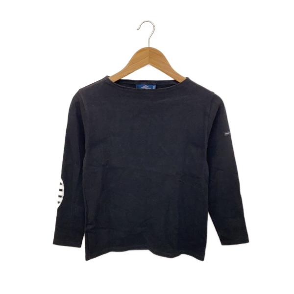 新品SAINTJAMES エルボパッチ 長袖カットソー SAINT JAMES◇エルボーパッチ/長袖カットソー/FREE/コットン/BLK/無地