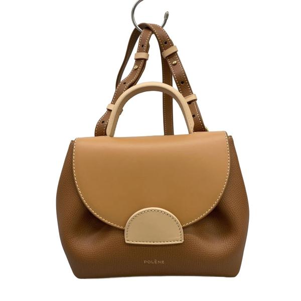 POLENE◇NUMERO UN NANO/ショルダーバッグ/レザー/BRW : セカンド