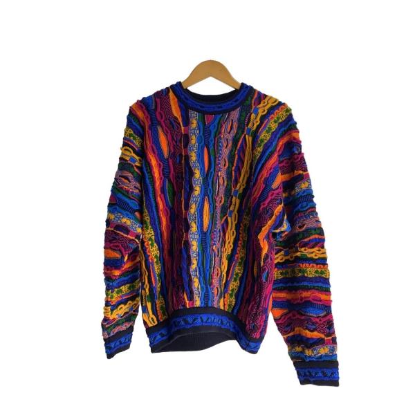 COOGI AUSTRALIA 3Dニット COOGI AUSTRALIA Blue Yellow Multicoloured 3D Knit Sweater Knit (L