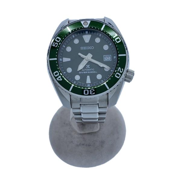 SEIKO◇自動巻腕時計/アナログ/ステンレス/GRN/SLV/6R35-00A0