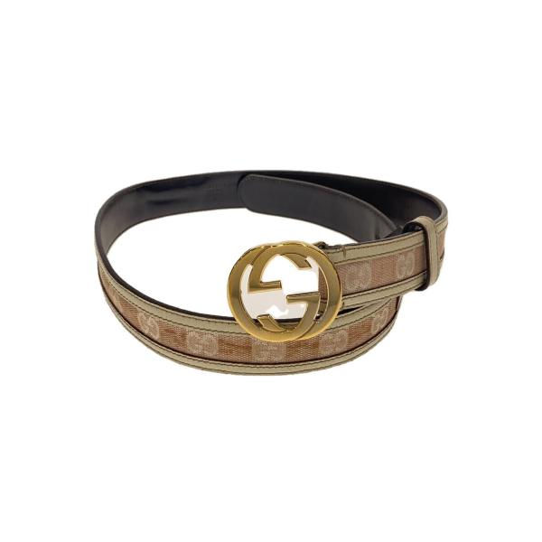 GUCCI◇GG柄/ベルト/キャンバス/PNK/総柄/レディース/114874・492694