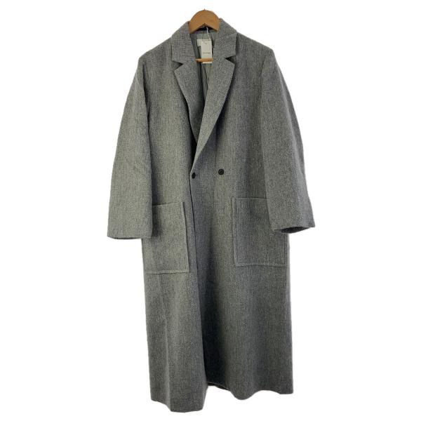 ATON◇BABY ALPACA ロングテーラード/コート/1/ウール/グレー