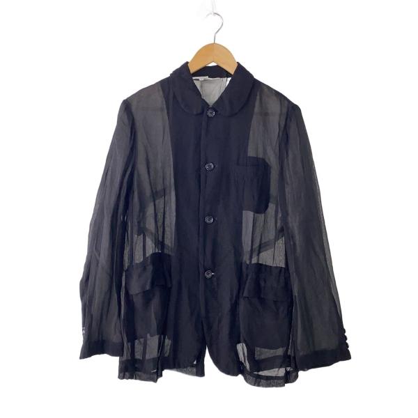 COMME des GARCONS COMME des GARCONS◆AD2023/シアージャケット/ラウンドカラー/バックスリット/M/ポリエステル/BLK/RM-J016//