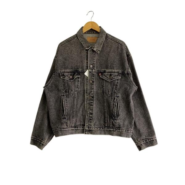 Levi’s◆80s/Gジャン/先染め/ボタン裏527/USA製/L/デニム/BLK/70507-4858//
