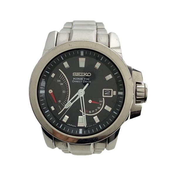 SEIKO◇クォーツ腕時計/アナログ/ステンレス/ブラック/5D44-0AB0