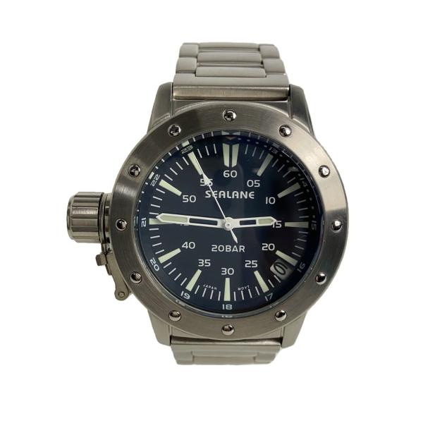 SEALANE◇クォーツ腕時計/アナログ/ステンレス/ブラック/シルバー/2415