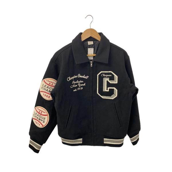 Champion◇AWARD JACKET/スタジャン/M/ポリエステル/BLK/C3-C611