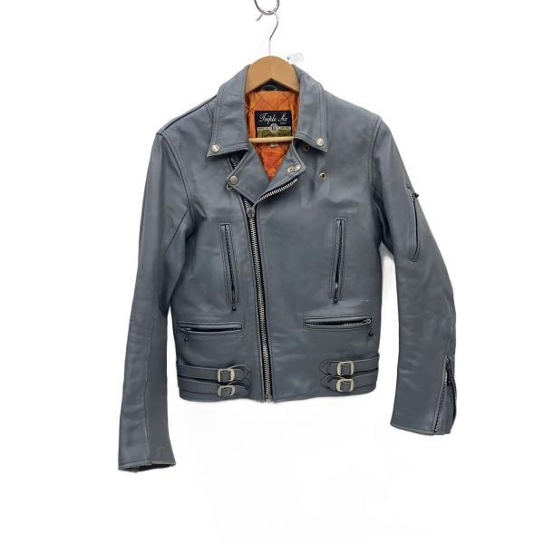 666　Leather Wear ターコイズ ダブルライダースジャケット 38 POST MODERN OUTFITTERS FOR 666 LEATHER WEAR 