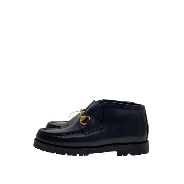 GUCCI◇ホースビットモカシン/チャッカブーツ/34.5/BLK/104 0088