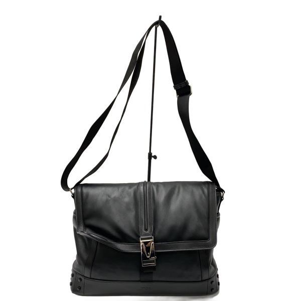 TOD'S◇ショルダーバッグ/レザー/BLK/OD42// : セカンドストリート