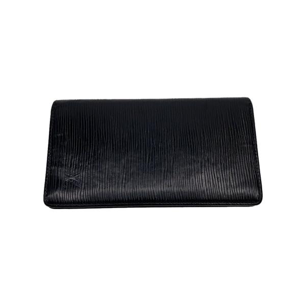 LOUIS VUITTON◇2)ポルト・フォイユ・ブラザ_エピ_BLK/レザー/BLK