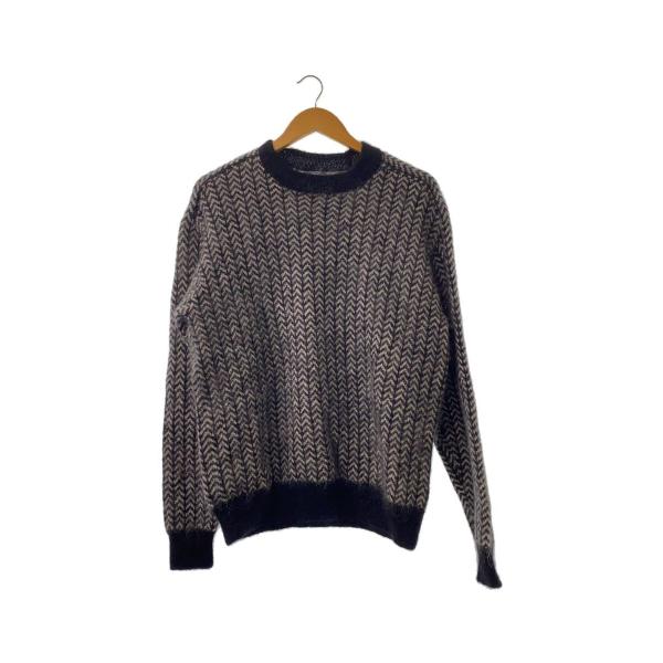 BATONER◇ニット・セーター(厚手)/2/ウール/NVY/総柄/bn-21fm-076