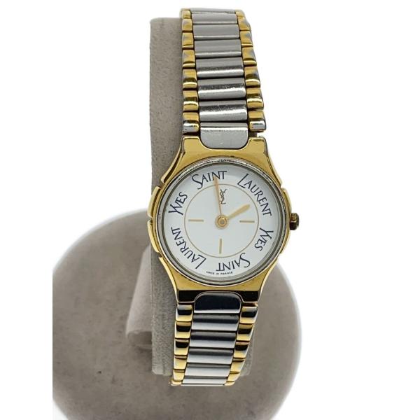 YVES SAINT LAURENT◇腕時計/アナログ/ステンレス/WHT/SLV : セカンド
