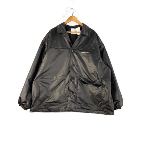 COOTIE◇Damp Coted Satin Car Coat/XL/ポリエステル/BLK : セカンド