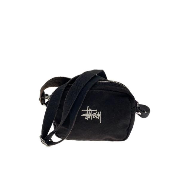 【未使用】Stussy ショルダーバッグ ブラック　キャンバス STUSSY◇ショルダーバッグ/キャンバス/BLK/無地// : セカンド