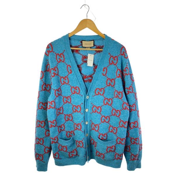 GUCCI 水色 カーディガン M GGコットン カーディガン ・ペールブルー | GUCCI公式