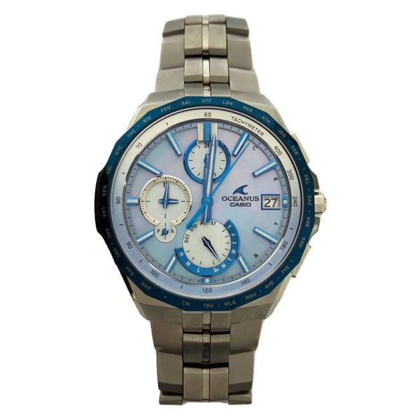 CASIO OCEANUS 電波ソーラー時計 OCW-S5000APA-2AJF CASIO◇ソーラー腕時計_OCEANUS/アナログ/青/シルバー/OCW-S5000APA