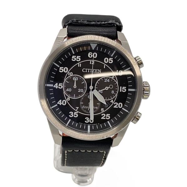 CITIZEN クォーツ腕時計 ブラック　盲人時計 CITIZEN◇クォーツ腕時計/アナログ/レザー/BLK/BLK/B620-S097240