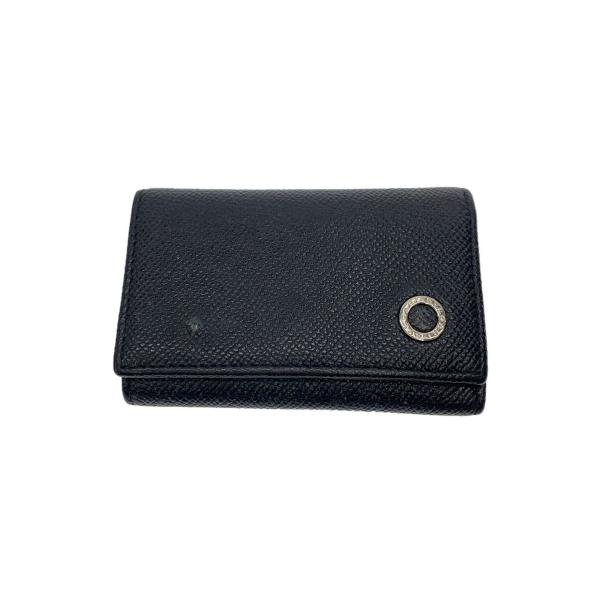 BVLGARI◇キーケース/レザー/BLK/無地/メンズ/282234/6連/表面破れ