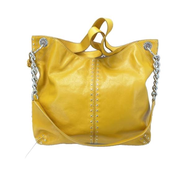 MICHAEL KORS 2way ショルダーバッグ MICHAEL KORS◇スタッズ/2WAYショルダーバッグ/レザー/YLW : セカンド