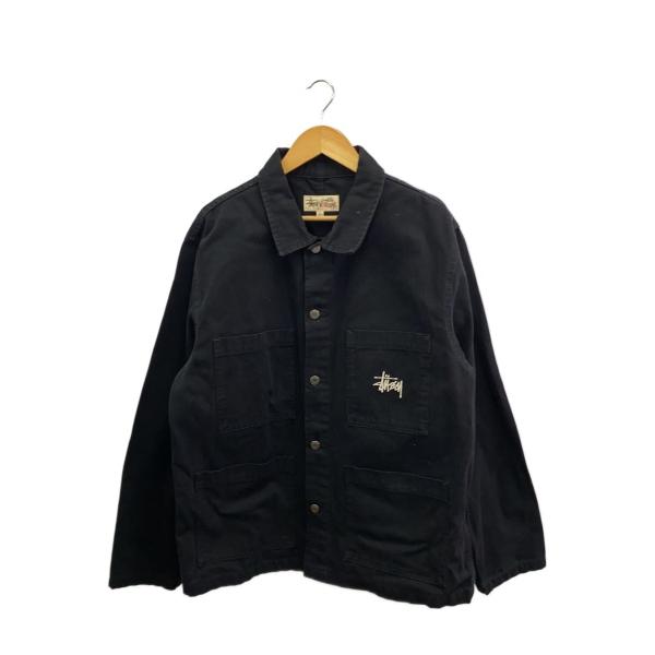 STUSSY◇カバーオール/L/コットン/BLK/無地/115588 : セカンド