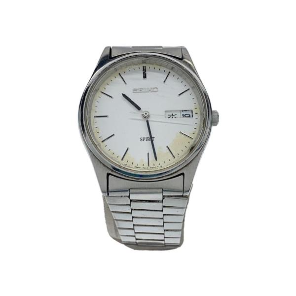 SEIKO◇クォーツ腕時計/アナログ/ステンレス/WHT/SLV/SS/7n43−7b60