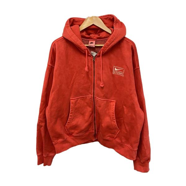 STUSSY◇NIKE FULL ZIP HOODIE/ジップパーカー/L/PNK/FJ9161-642