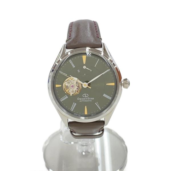 Orient Star◇自動巻腕時計/アナログ/レザー/KHK/BRW/SS/F6R4-UAG0