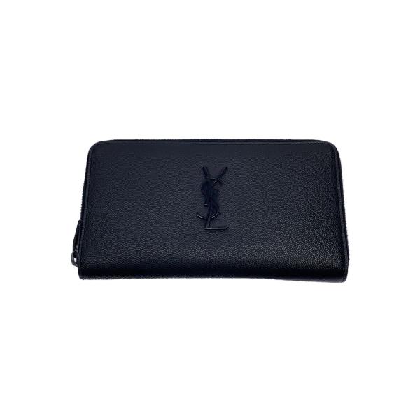SAINT LAURENT◇サンローラン/長財布/レザー/ブラック/無地