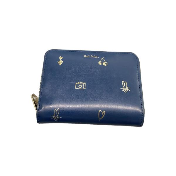 Paul Smith◇ポールスミス/2つ折り財布/レザー/ネイビー/レディース