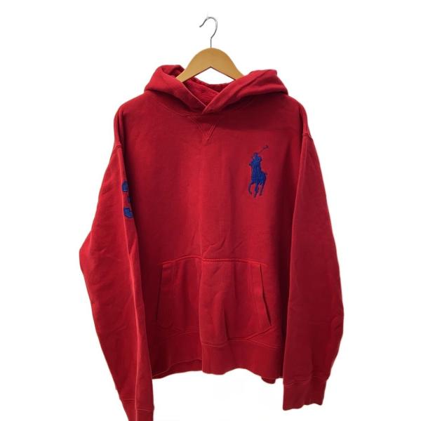 POLO RALPH LAUREN◇90S ビッグポニー パーカー/XXL/コットン/RED