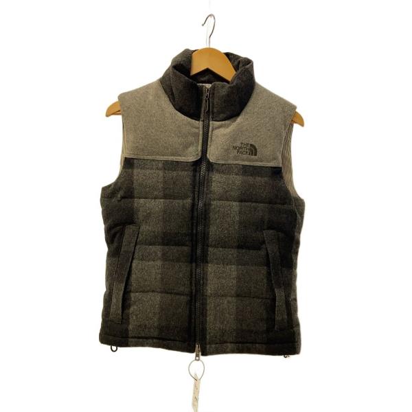 THE NORTH FACE ウール混　ベスト　Mサイズ　赤 グレー チェック THE NORTH FACE PURPLE LABEL◇ダウンベスト_ND2861N/S/ウール/GRY