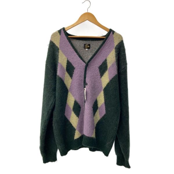 Needles◇22AW/Mohair Cardigan Diamond/カーディガン/L/モヘア/GRN/総