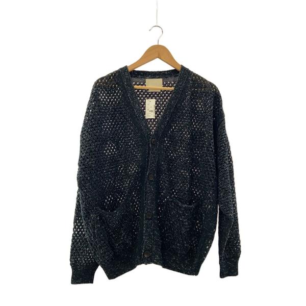 YOKE◇MESHED KNIT CARDIGAN/3/コットン/GRN/YK22SS0345S : セカンド