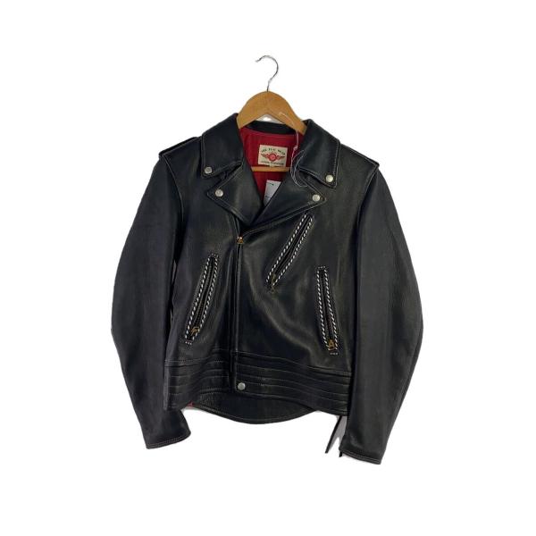 FLAT HEAD COMPANY ライダースジャケット 36 THE FLAT HEAD◇ダブルライダースジャケット/36/レザー/BLK/無地/WRJ