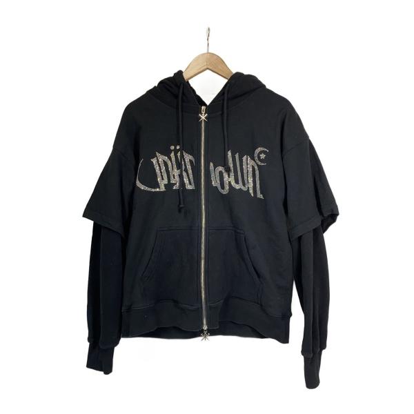 UNKNOWN LONDON◇ジップパーカー/XS/コットン/BLK : セカンド